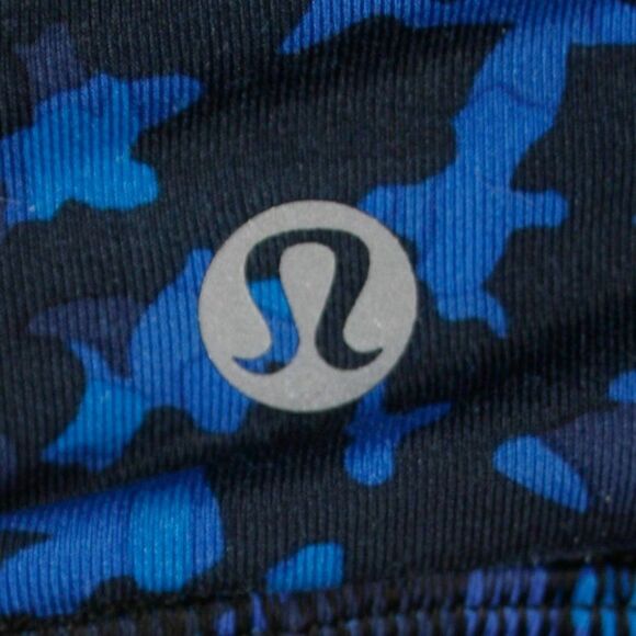 Lululemon Black Blue Women's Square Neck Cross Back Activewear Sports Bra - Picture 3 of 3